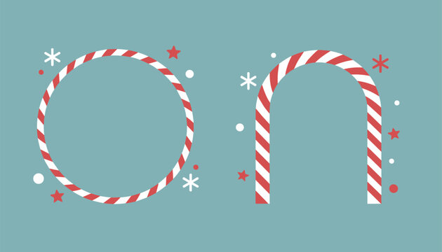 Festive Christmas frame set includes candy cane striped circle and arch designs with snowflakes and stars.