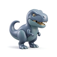 Fototapeta premium Blue T-rex dinosaur toy figure 3D render on white background
