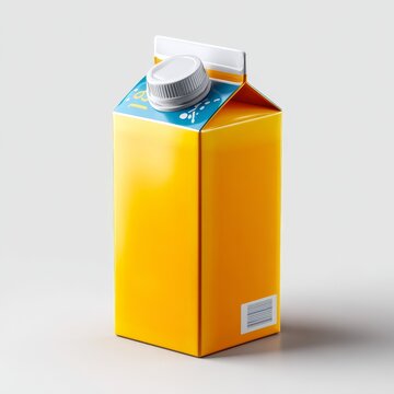 Vibrant yellow milk carton set against a clean backdrop ideal for food and drink photography