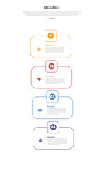 Obraz premium Rectangle Infographic Template with 4 Point Verticalstack Design for Slide Presentation
