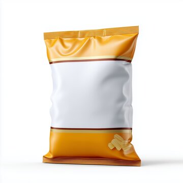 Customizable snack packaging designed for branding and product display in a professional studio setting