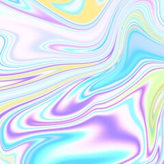 Fototapeta premium Abstract Pastel Purple Blue Yellow White Iridescent Background, Soft Fluid Holographic Liquid Texture with Swirl Pattern