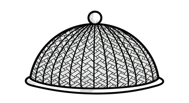 Hand Drawn Asian Conical Hat Vector Illustration