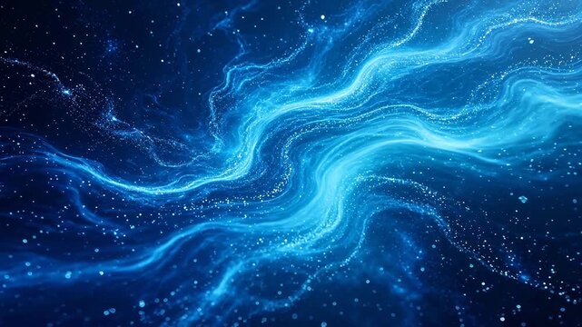Blue cosmic swirl with glowing particles