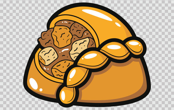 Traditional meat empanada pastry with savory filling vector illustration