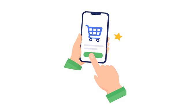 Online Shopping Cart Checkout on Mobile Phone Concept Vector Illustration