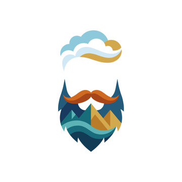 This unique image creatively combines a beard with natural elements, symbolizing masculinity, adventure, and the outdoors, ideal for lifestyle branding and manly themes.