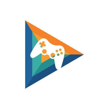A vibrant geometric gaming logo featuring a controller that symbolizes modern gaming culture, inviting players to explore and enjoy immersive digital experiences.