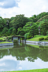 Fototapeta premium Rikugien Gardens, one of Tokyo's most famous gardens, located in Bunkyo city, it is a historical garden rich in history and nature.
