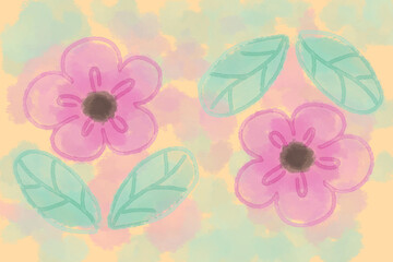Fototapeta premium Watercolor Vintage Flower Background