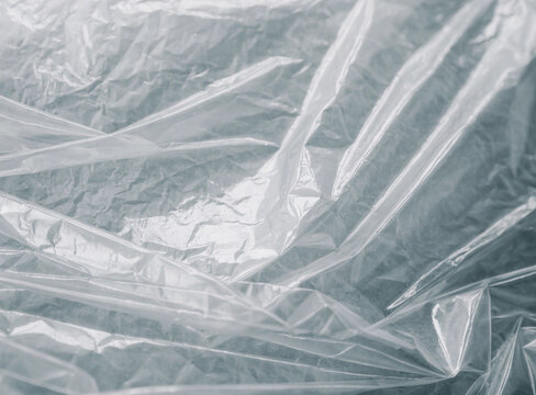 Abstract Background of Crumpled Clear Plastic Film