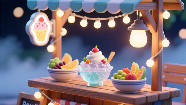 Night Market stock illustration mist