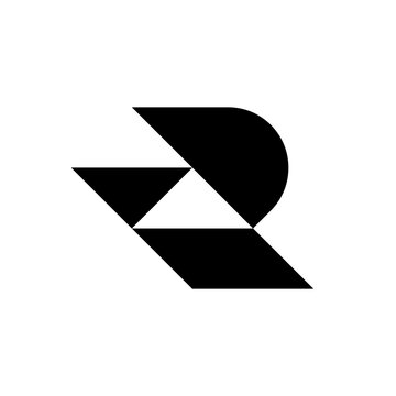 Letter R arrow house roof abstract logo design