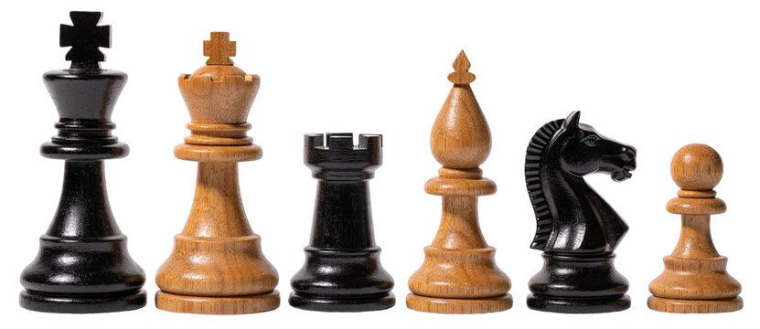 Set of Wooden Chess Pieces Png