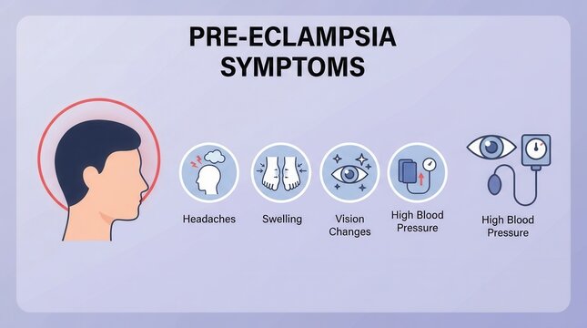 Preeclampsia Symptoms Infographic with Minimalistic Design on Light pre eclampsia early detection pregnant woman