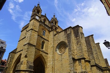 Fototapeta premium The church of Saint Vincent, or San Vicente in the old town of San Sebastian, Spain