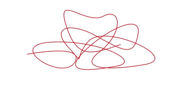 Complex and easy way from point . hand drawn doodle scribble chaos path lines. kids tracing paths, Motion graphics of Complex and easy way line direction concept,