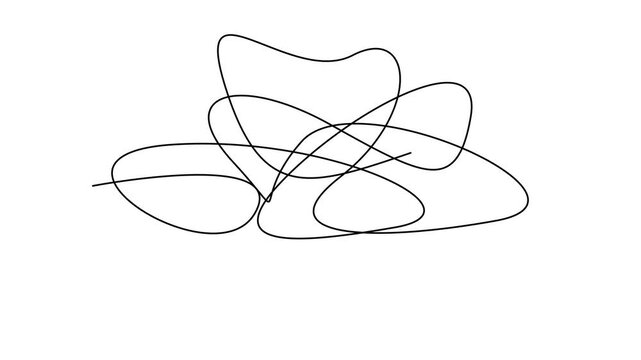 Complex and easy way from point . hand drawn doodle scribble chaos path lines. kids tracing paths, Motion graphics of Complex and easy way line direction concept,