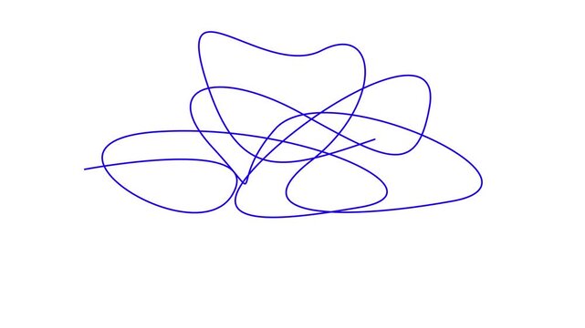 Complex and easy way from point . hand drawn doodle scribble chaos path lines. kids tracing paths, Motion graphics of Complex and easy way line direction concept,