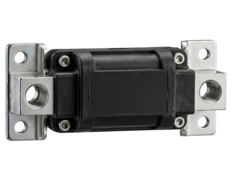 Industrial high current electrical shunt component on a transparent background