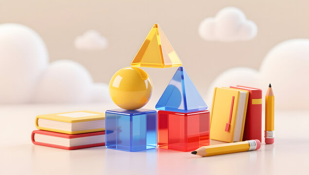 Math geometry learning background design