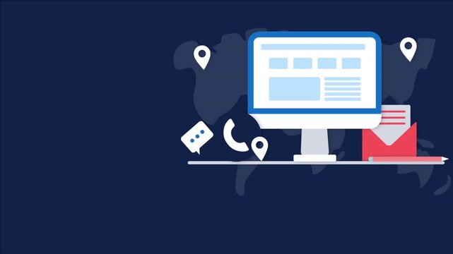 Digital customer support and communication services concept.
