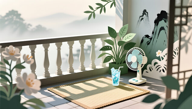 Cool Economy commercial illustration flower shadow
