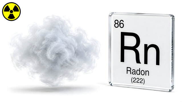 Scientific visualization of the chemical element Radon