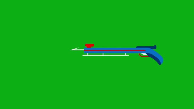 Rifle sniper weapon green screen chromakey background 2d animated cartoon animation military hunting shooting gun combat force concept icon loops smoothly on chroma key