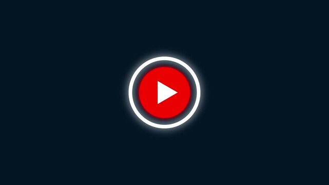 play button video animation on blue screen.Play button animation for social media 4k animation.