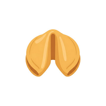 Chinese Fortune Cookie Crispy Snack Flat Vector Illustration Isolated