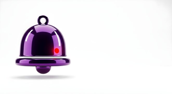 Purple Metal Bell with Red Dot.