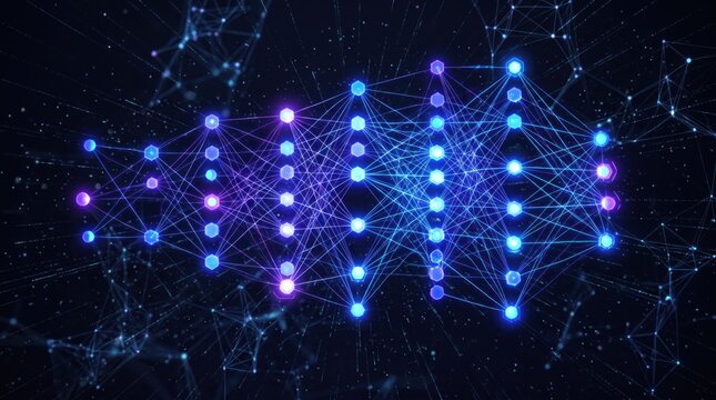 Digital brain with artificial intelligence, neural network connections, data flow streams, binary code, futuristic cybernetic mind visualization for technology and innovation