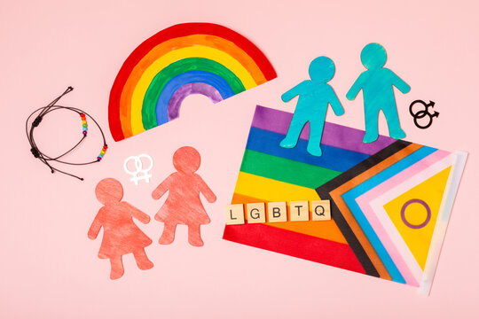 LGBT flag on a bright colored background. Gay pride. Rainbow flag symbol of love or LGBT pride concept. pride month. Celebrate pride festival, liberty right, freedom, proud to be equal and legal marri
