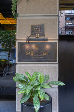 Bronze Plaque Luxury Hotel Saint Ten in Belgrade Serbia