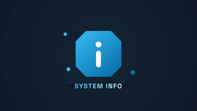 Blue System Info Information Animated Icon, 2D Flat Motion Graphic for Help Center, User Guide, and Info Notification UI Element