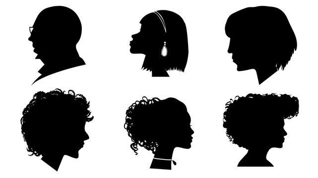 Human Head Silhouette Set