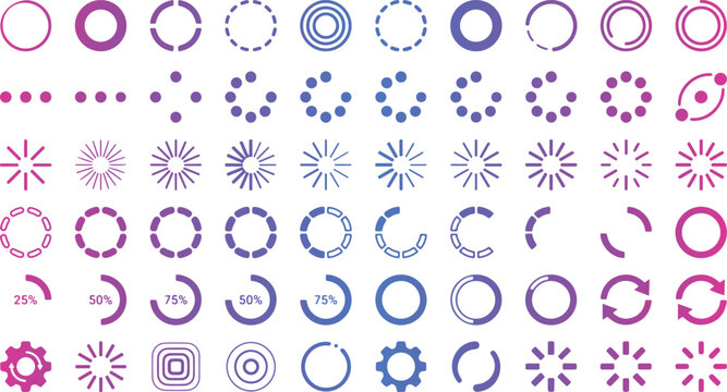 Circular buffer and spinner icon vector