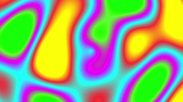 Bright neon abstract digital art showcasing liquid swirl patterns in vibrant multicolored psychedelic fluid gradients suitable for backgrounds and marketing materials.