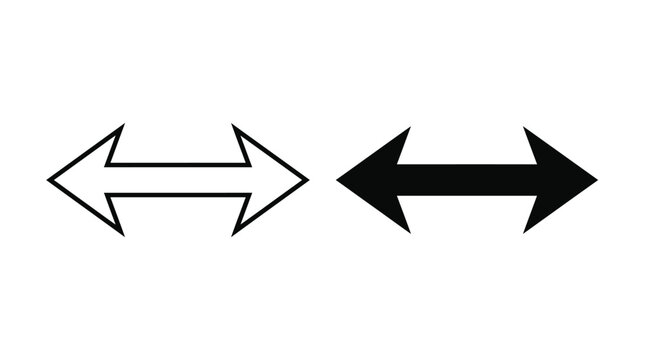 Set of double sided horizontal arrows for width and distance measurement
