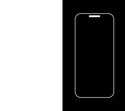 Modern Premium Smartphone Mockup with Minimal White Frame on Transparent Background PNG