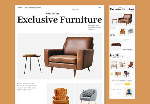 Modern Furniture Website Landing Page Template