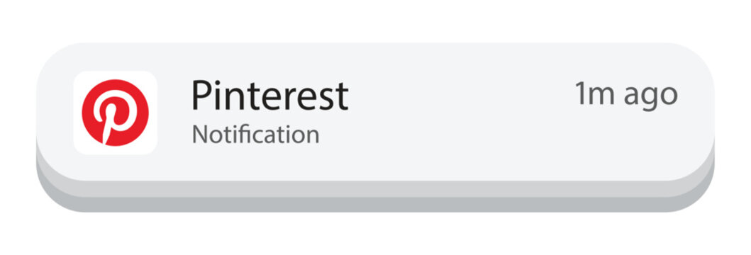Pinterest Notification Interface, Editorial Use Only