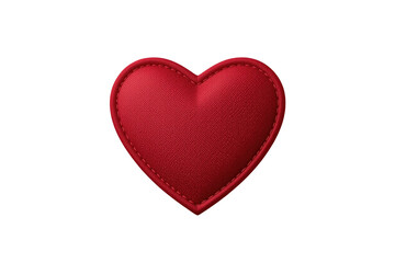 Obraz premium Small red padded textile heart with stitched border