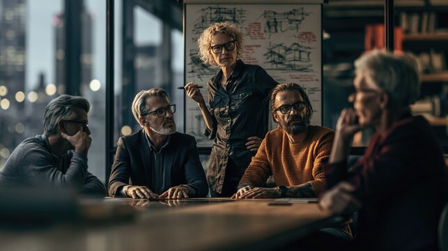 Collaborative Team Session in Modern Office Setting