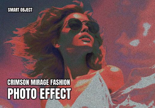 Crimson Mirage Fashion Photo Effect Template