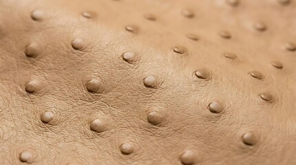 Obraz premium Close up macro view of textured beige leather material with circular pattern