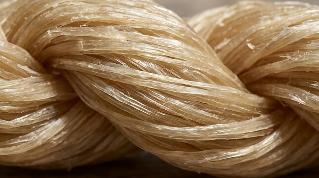 Close up of braided natural fiber material with intricate texture