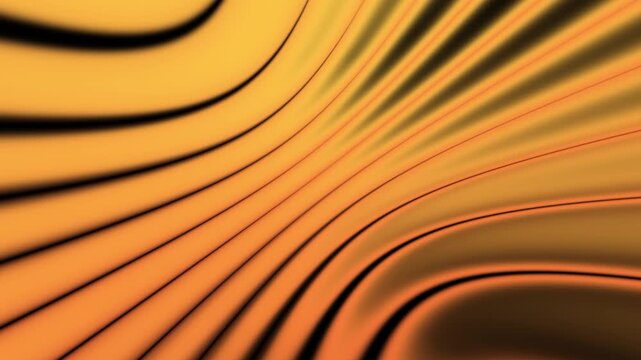 Orange Golden Metallic Abstract Background Animation with Flowing Curved Wave Ribbons, Elegant Luxury Motion Loop for Videos, Broadcast Graphics, Branding, Presentations, and Digital Displays