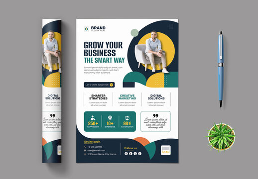 Modern Business Growth Flyer Template Design